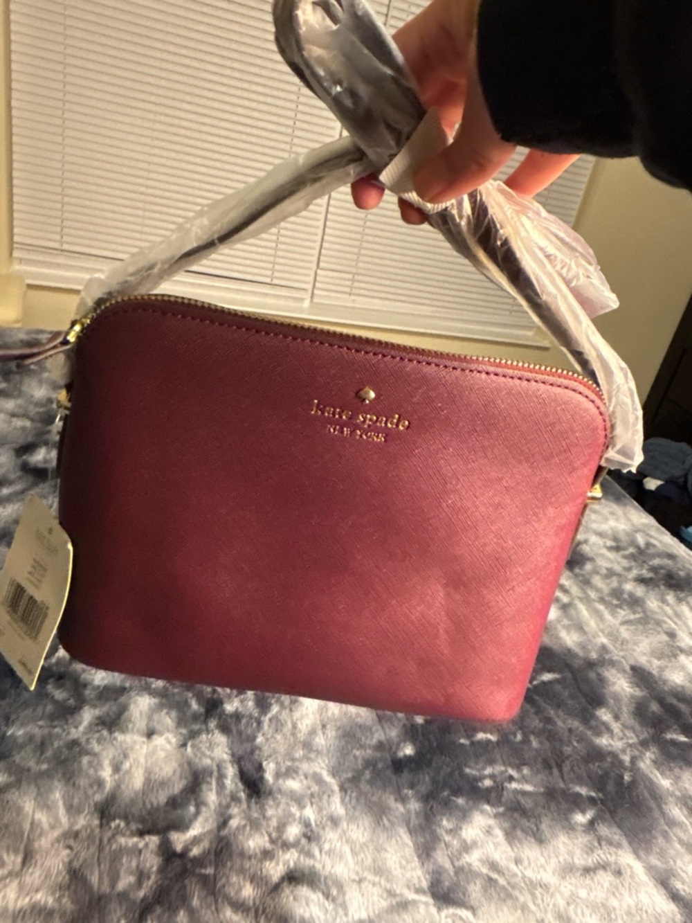 kate spade burgundy Saffiano Crossbody Bag